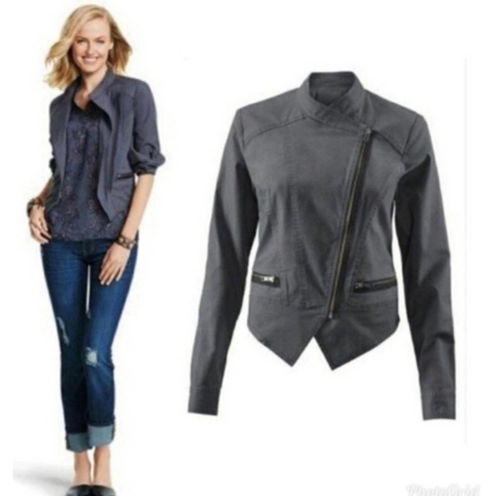 Cabi Navy Twilight Moto Jacket Size Medium